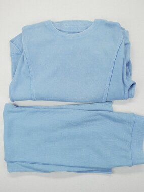 Sunnyside By Sundry Waffle/Thermal Knit Pullover & Wide Leg Pant Set Size Medium